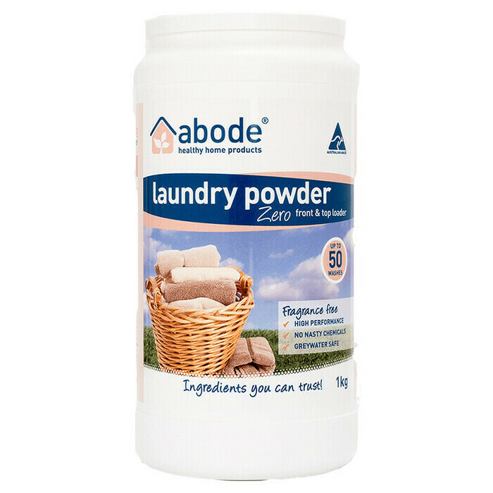 Abode Front & Top Loader Laundry Powder - Zero